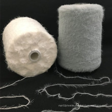 Manufacturer white 1.3 cm 13NM 100% nylon imitate mink hair fancy nylon knitting yarn for knitting sweater